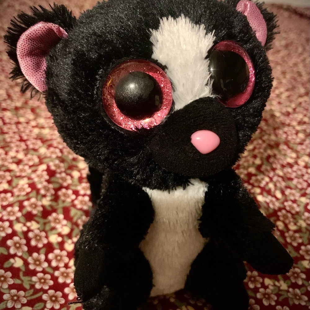 TY Beanie Boos - FLORA the Skunk (Glitter Eyes) Small 6" Plush - Picture 10 of 12